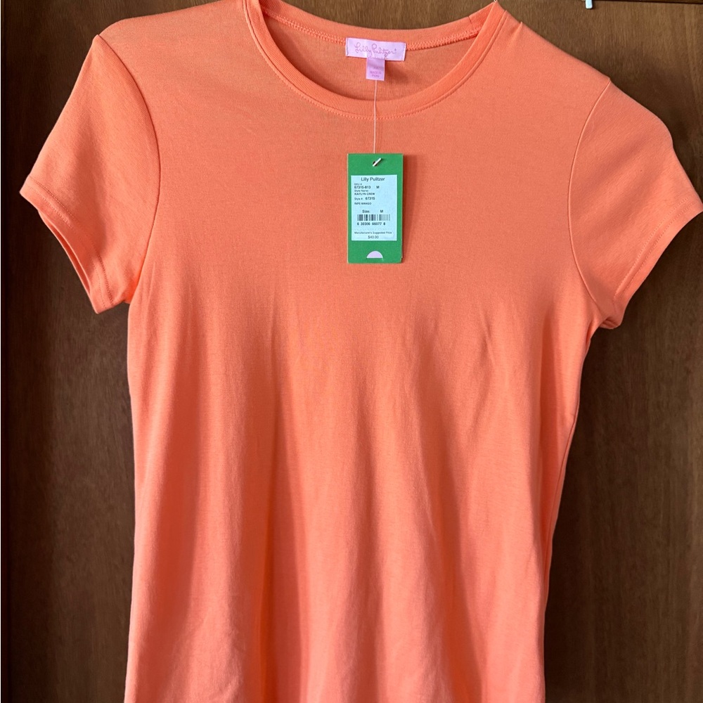 Lilly Pulitzer Kaitlyn Crew Tee Ripe Mango Size M NWT